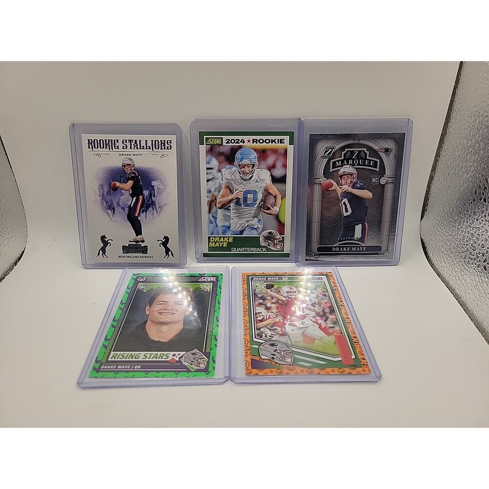 2024 Drake Maye Rookie Card Lot 5 Cards New England Patriots Football Score